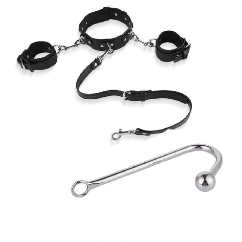 Anal Hooks 5334 Beaded Cuffs with Anal Collar and Hook Elegant 0122